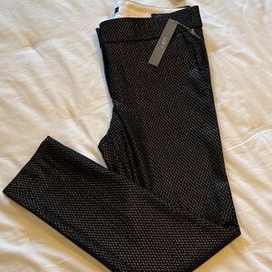 LOFT Black Textured Skinny Pants with Subtle Pattern